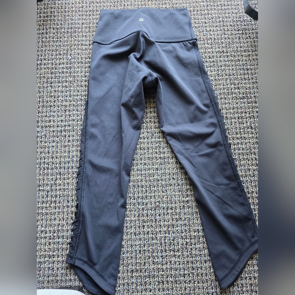 Lululemon Athletica Black Capris with Mesh Accents - Picture 3 of 9